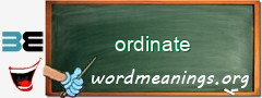 WordMeaning blackboard for ordinate